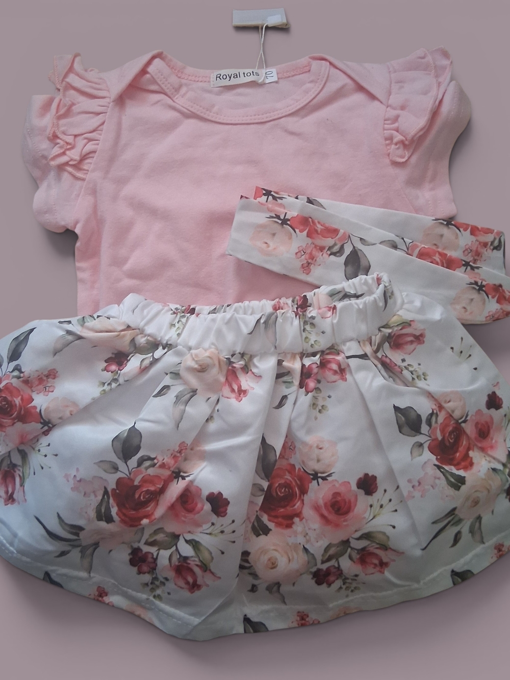 Royal Tots Pink Floral Girls Matching Set